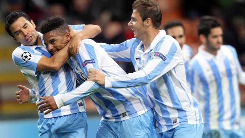 El Málaga empata en San Siro y se clasifica para octavos de Champions