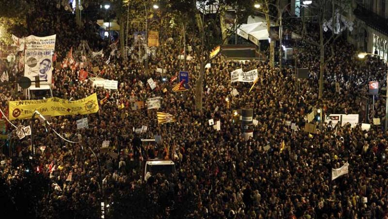 Varios detenidos en incidentes en Madrid y Barcelona después de las manifestaciones del 14N