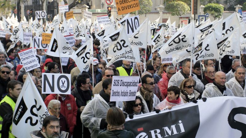 Miles de manifestantes en Madrid por los derechos de los discapacitados