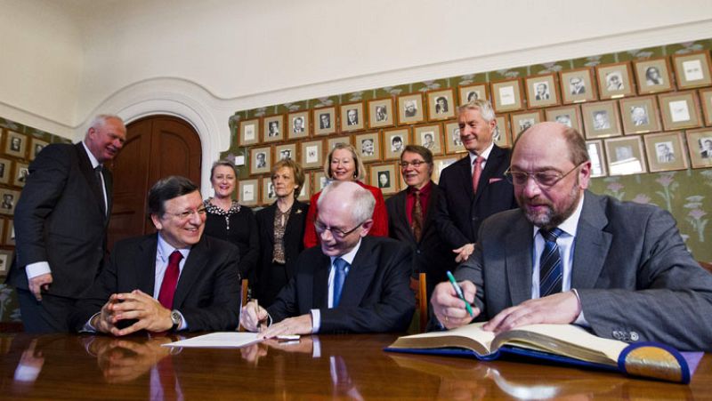 La Unión Europea recibe en sus horas más bajas el Premio Nobel de la Paz 2012