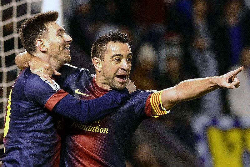 Xavi, Messi y Tello marcan los goles para Tito en Valladolid