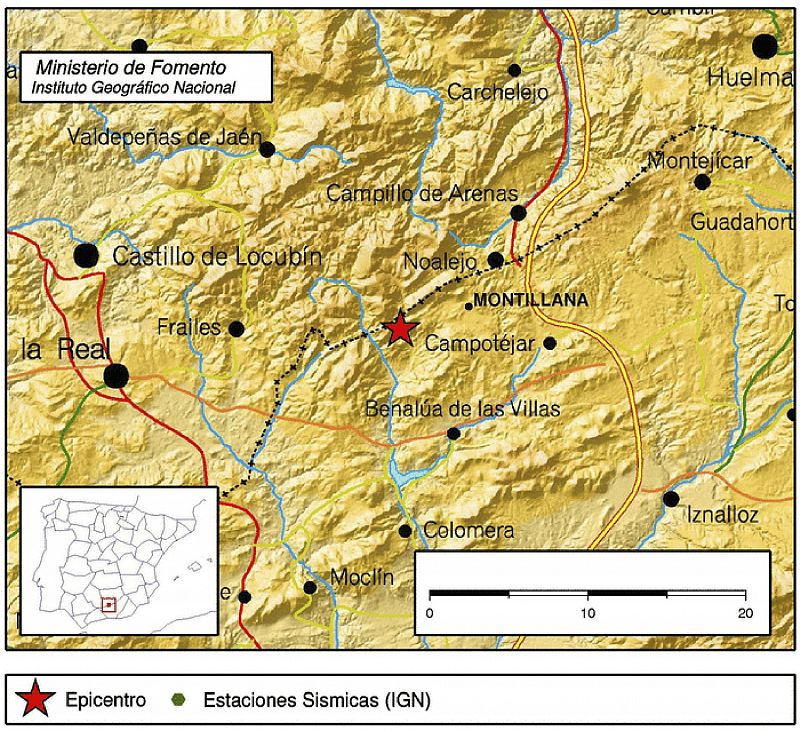 Un terremoto de magnitud 3,5 sacude Jaén y Granada