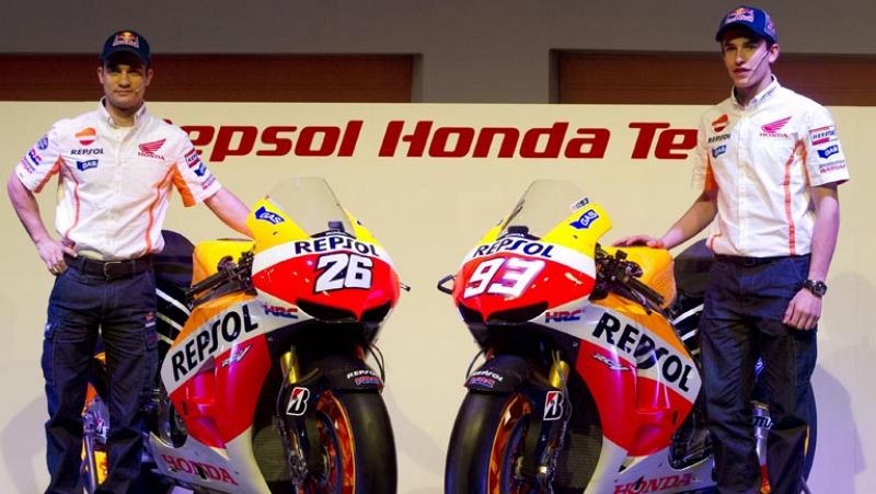 Pedrosa y Márquez presentan la nueva Honda RC213V con la que aspiran a la gloria