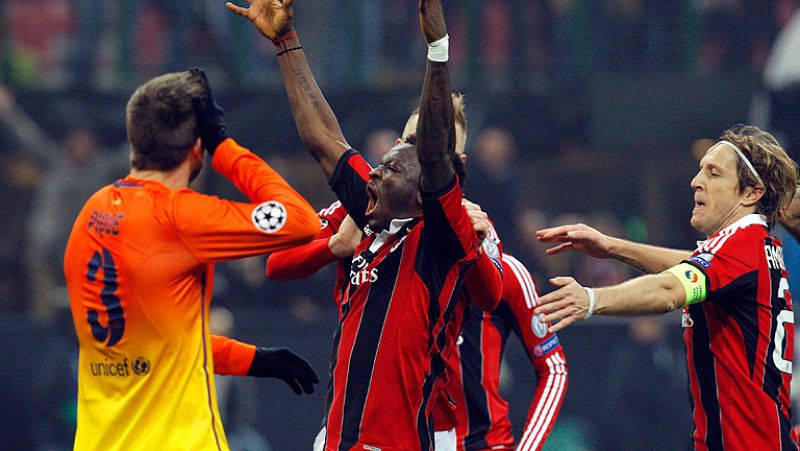 El Barcelona se estrella contra el muro del Milan y contra el árbitro