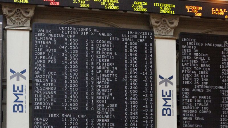 El Ibex-35 sube un 2,05% y la prima de riesgo cierra en 358 puntos básicos