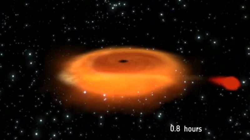 Una estrella y un agujero negro orbitan entre sí a un ritmo vertiginoso