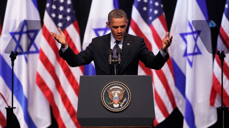 Obama, a los jóvenes israelíes en Jerusalén: "No estáis solos"