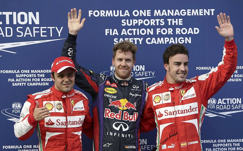 Vettel logra la 'pole' en Malasia por delante de los Ferrari de Massa y Alonso