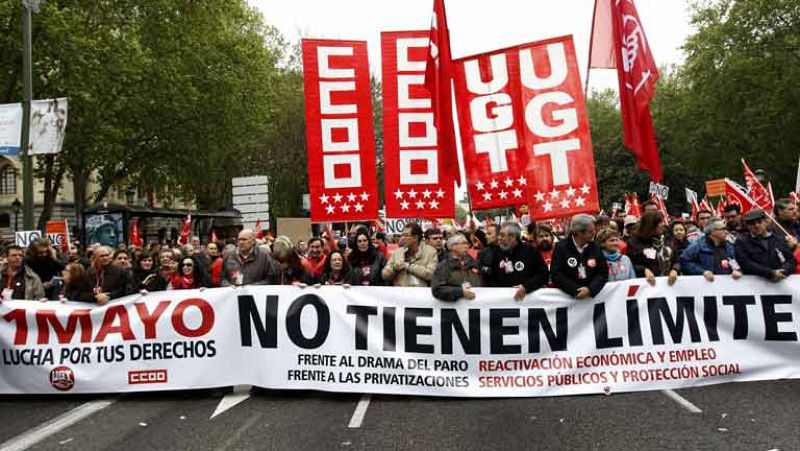 Los sindicatos piden a Rajoy que priorice el empleo en el Día del Trabajo y critican su gestión