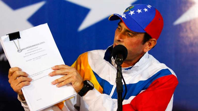 El opositor Capriles impugna todo el proceso electoral del 14 de abril en Venezuela