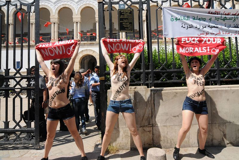 Tres activistas de Femen serán juzgadas en Túnez por atentado contra el pudor
