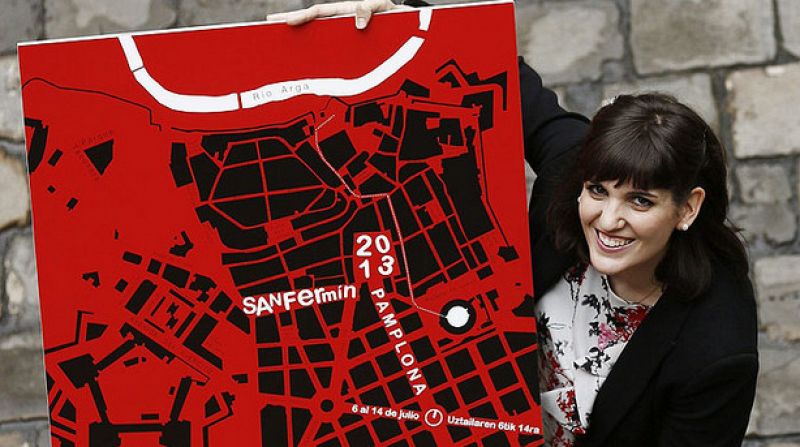 El mapa de Pamplona se transforma en toro en el cartel anunciador de los sanfermines 2013