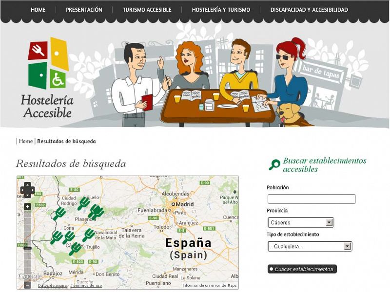Una web muestra la oferta de bares y restaurantes accesibles de España