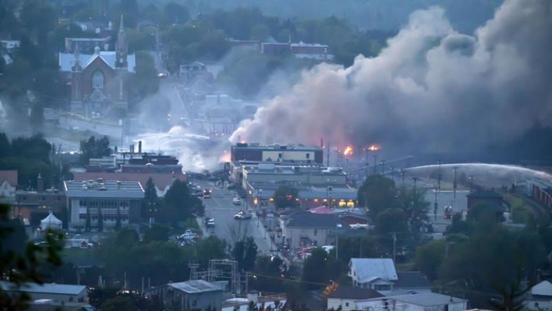 Asciende a cinco el número de muertos tras la explosión de un tren en Canadá