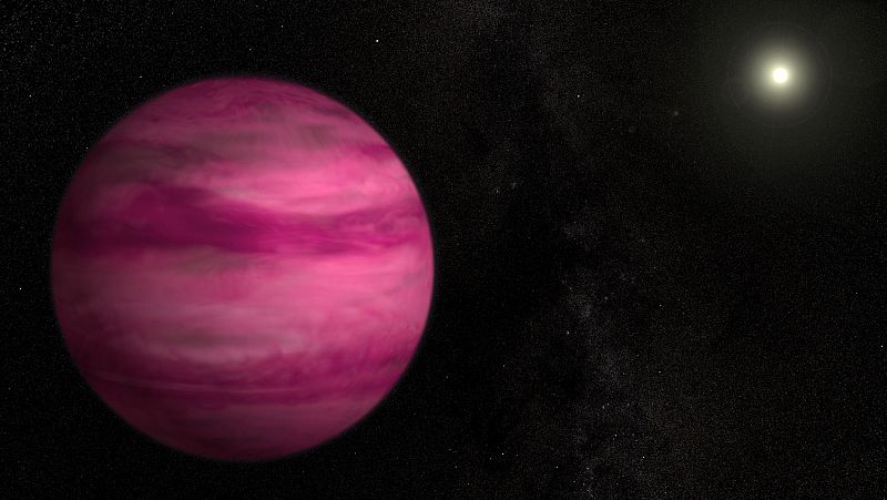 El exoplaneta gigante de menor masa descubierto hasta ahora es magenta