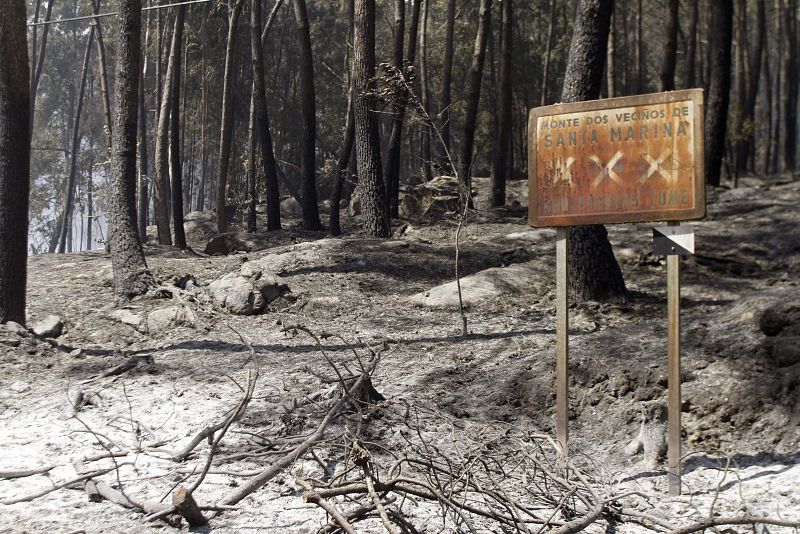 Extinguido el incendio de Oia, en Pontevedra, tras quemar 1.824 hectáreas