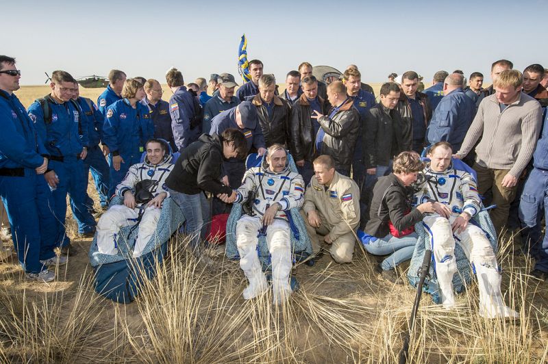 La Soyuz TMA-08M trae de vuelta a Tierra a tres tripulantes de la Estación Espacial Internacional