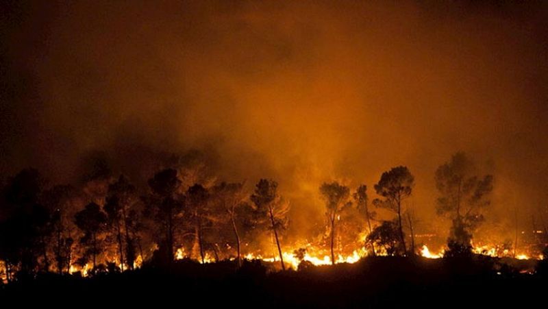 Los bomberos dan por estabilizado el incendio de la comarca gerundense del Baix Ampurdà