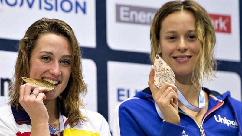 Mireia Belmonte consigue su tercer oro en los Europeos de Herning en los 400 libre