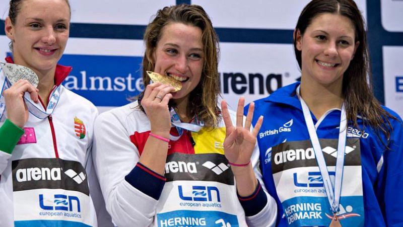 Mireia Belmonte logra el póker de oro en los Europeos de Herning