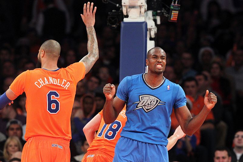 Durant, Westbrook e Ibaka tuvieron un festín navideño ante los Knicks