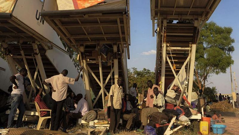 Los primeros refuerzos de la ONU llegan al campo de refugiados en la capital de Sudán del Sur