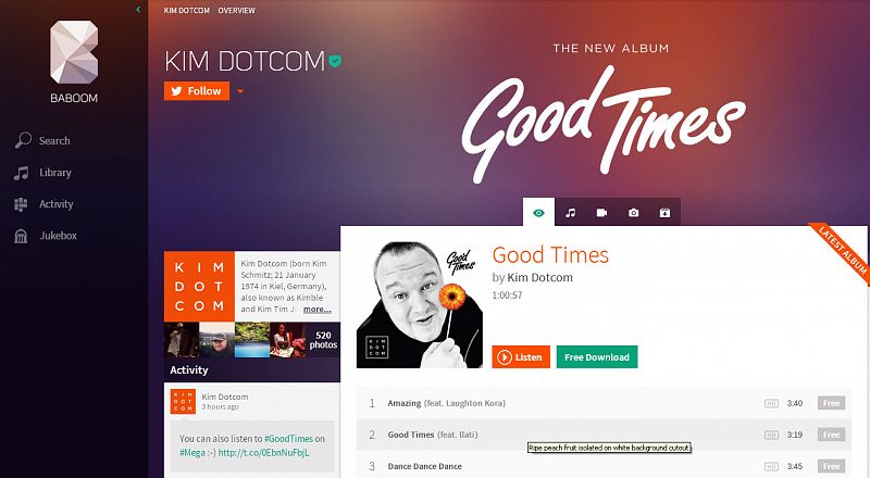 Kim Dotcom preestrena un nuevo servicio de música en streaming con su primer disco