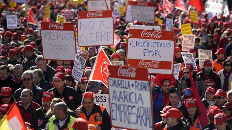 Los trabajadores de Coca-Cola de Fuenlabrada recorren 20 kilómetros contra el ERE