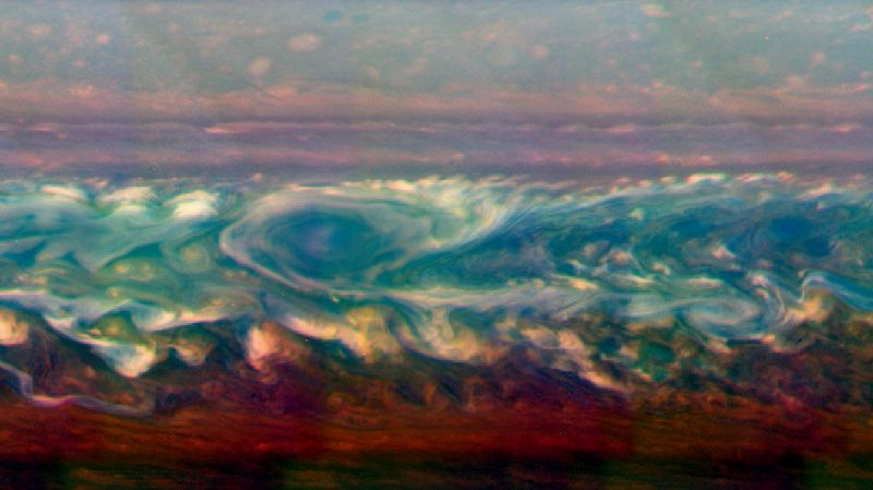 Una tormenta masiva en Saturno a modo de cuadro impresionista