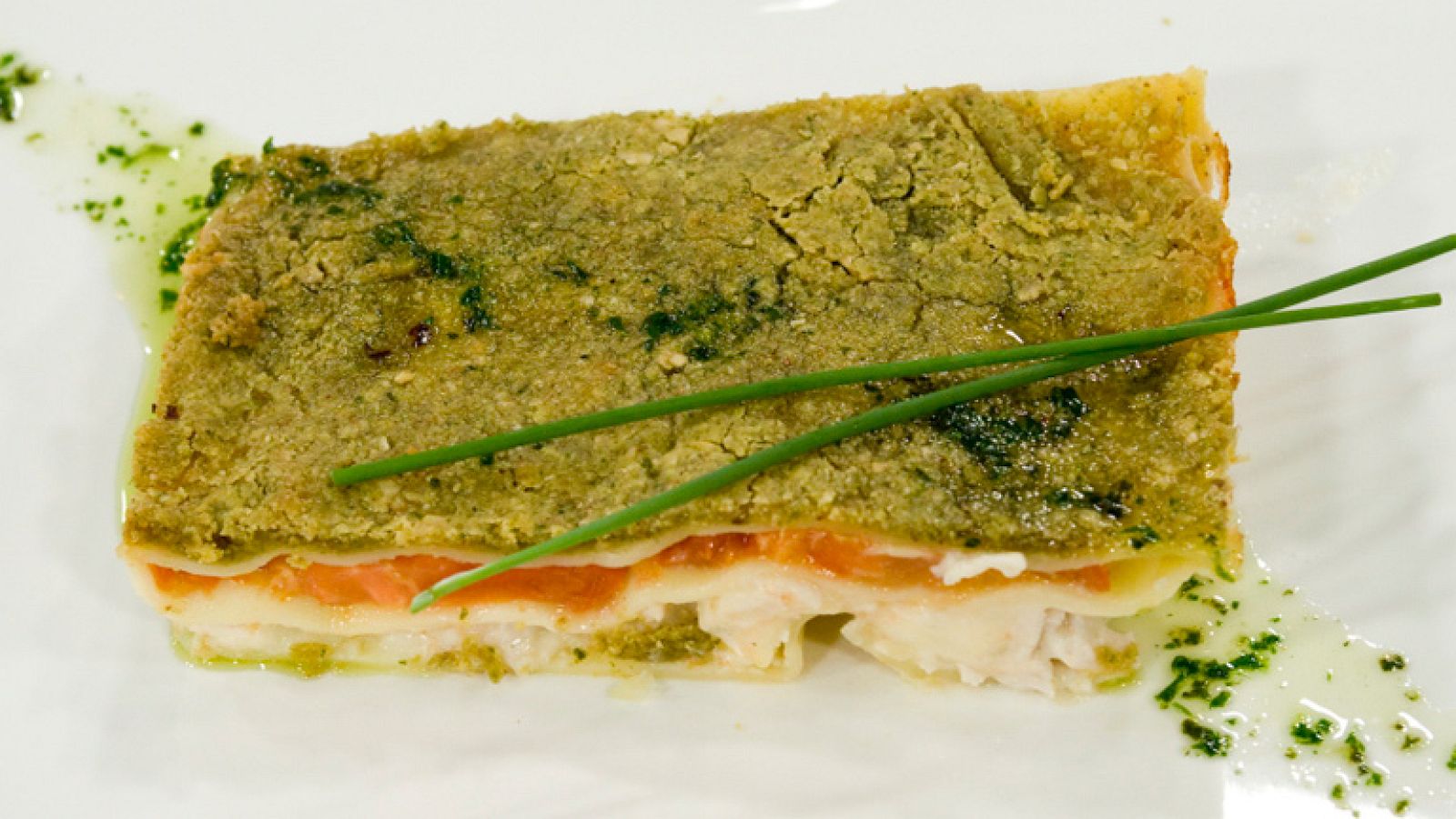 Lasaña de pollo con perejilada