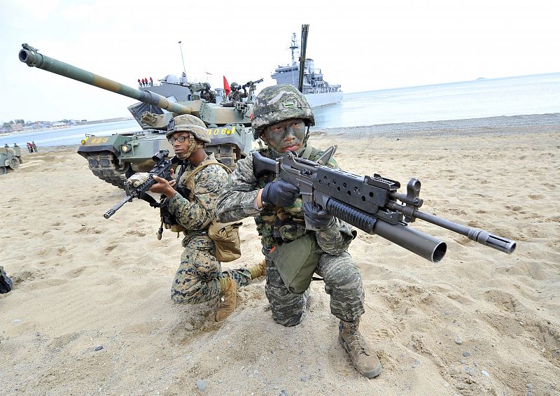 Corea del Sur y Estados Unidos realizan sus maniobras militares pese a las protestas del Norte