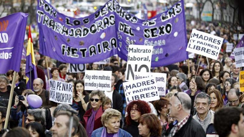 Las marchas por el Día de la mujer centran sus criticas en la reforma de la ley del aborto