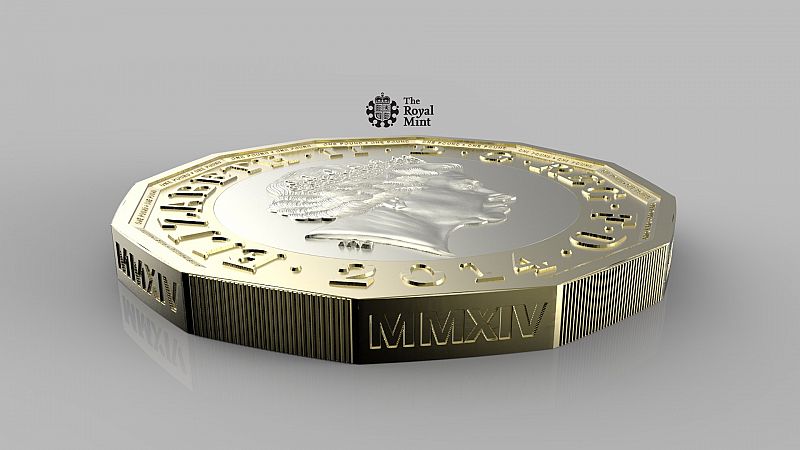 El Reino Unido presenta la nueva moneda de una libra que estará en circulación en 2017