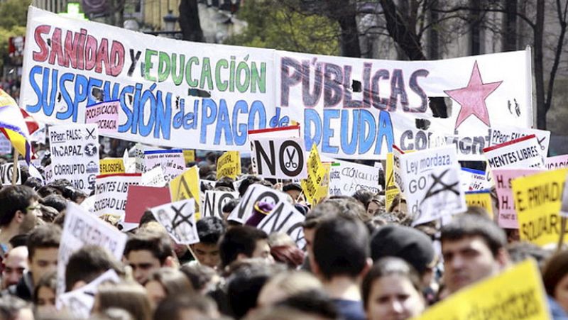 Miles de estudiantes se manifestan en toda España en la segunda jornada de huelga educativa