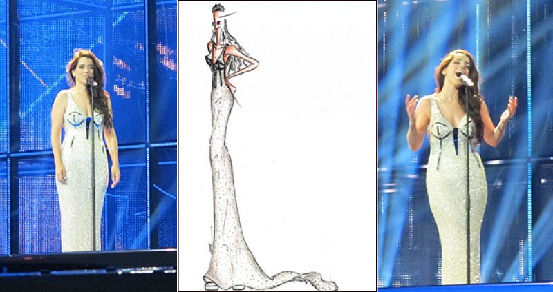 Ruth Lorenzo realiza el primer ensayo con el vestido que llevará en la final de Eurovisión
