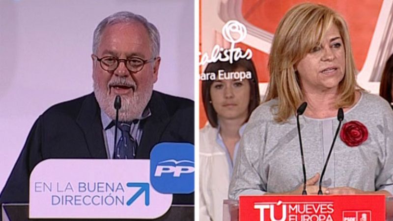 Arias Cañete y Valenciano debatirán cara a cara en cinco bloques temáticos este martes en TVE