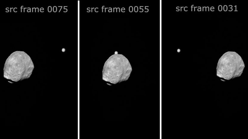 La sonda Mars Express capta la alineación de Júpiter y Phobos