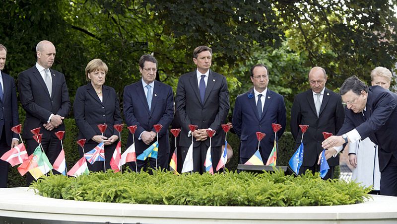 Los líderes europeos conmemoran unidos la I Guerra Mundial antes de la batalla por Juncker