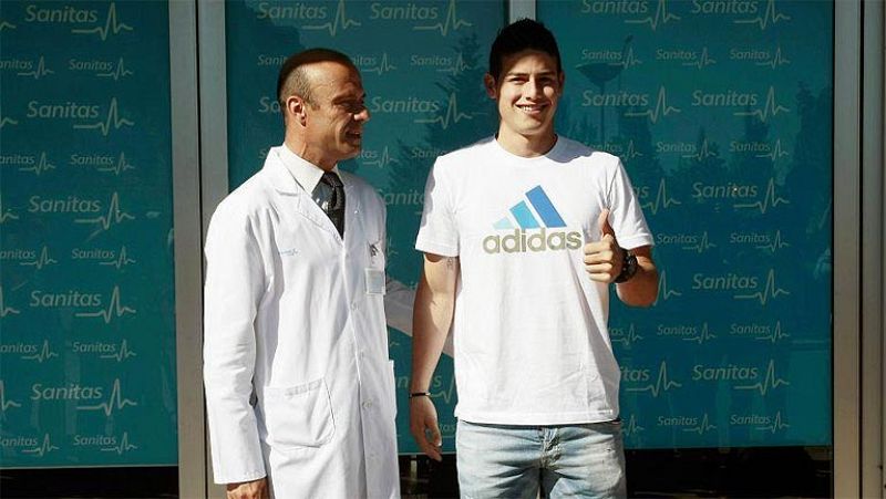 James Rodríguez, pasa el reconocimiento médico antes de fichar por el Real Madrid