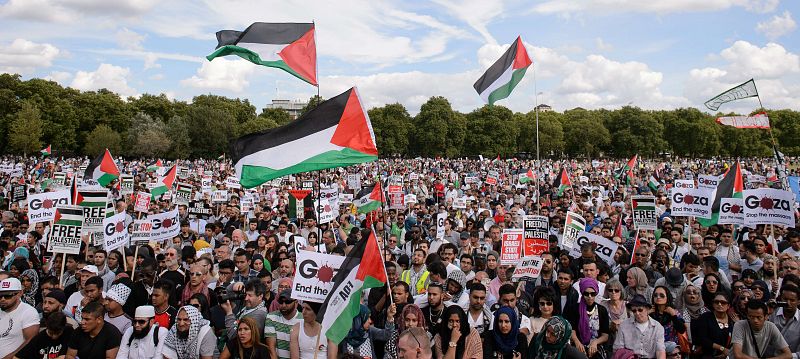 Multitudinarias manifestaciones contra Israel alrededor del mundo