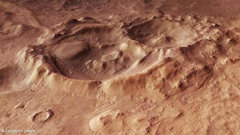 La sonda Mars Express capta al detalle una gigantesca cuenca en Marte