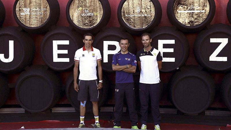 Contador, Valverde y Purito esconden sus cartas antes del inicio de La Vuelta