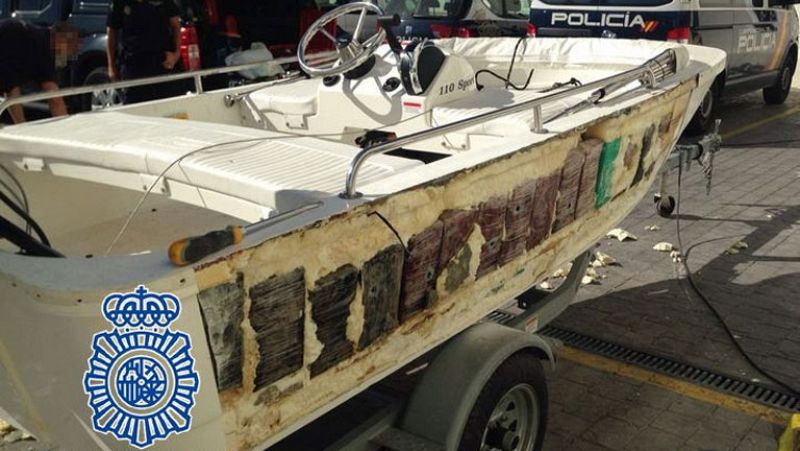 Intervienen en Huelva 240 kg de cocaína ocultos en una lancha que viajó desde Colombia
