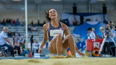 Ana Peleteiro cae en el foso tras uno de sus intentos en el concurso de triple salto del Meeting Miramas Metropole 2025, el pasado 31 de enero Ana Peleteiro cae en el foso tras uno de sus intentos en el concurso de triple salto del Meeting Miramas Metropole 2025, el pasado 31 de enero