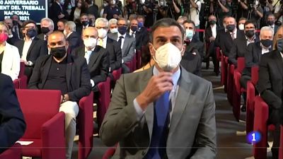 Sánchez i Aragonès aposten pel diàleg a Foment Sánchez i Aragonès aposten pel diàleg a Foment