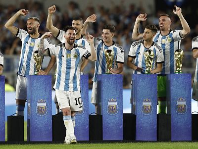 Argentina celebró su tercera estrella en el Monumental con una fiesta - ver ahora Argentina celebró su tercera estrella en el Monumental con una fiesta - ver ahora