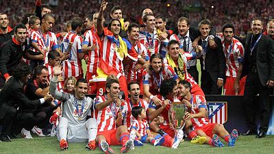 Resumen musical con las mejores imágenes de la final de la Supercopa de Europa en la que el Atlético de Madrid se ha impuesto al Chelsea por 1-4.