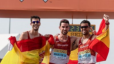 España, campeona y subcampeona del mundo en los 35km marcha por equipos en Omán