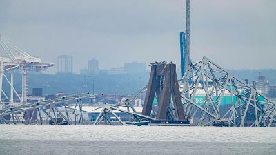 Encuentran los cuerpos de dos de las seis víctimas del derrumbe del puente de Baltimore