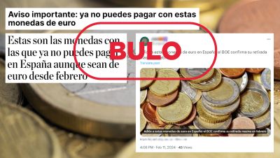 El Banco de España no ha ordenado la retirada de monedas de euro, es un bulo